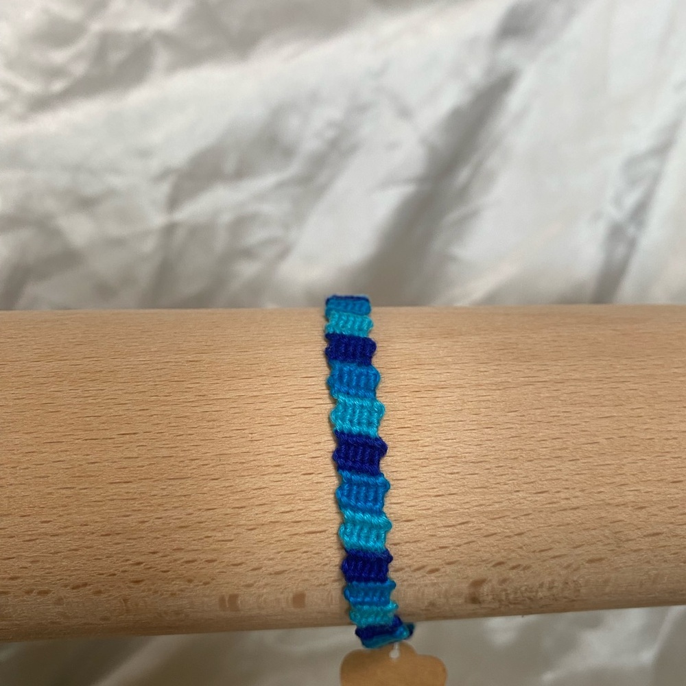 Blue and Teal Woven Bracelet